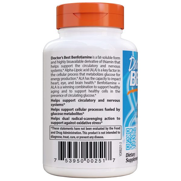 Benfotiamine 150 Alpha Lipoic Acid 300 with BenfoPure Side 1