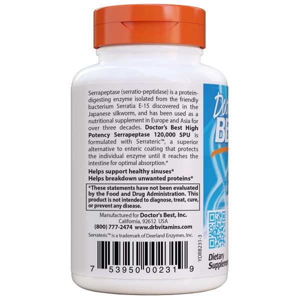 High Potency Serrapeptase 120000SPU Side 1