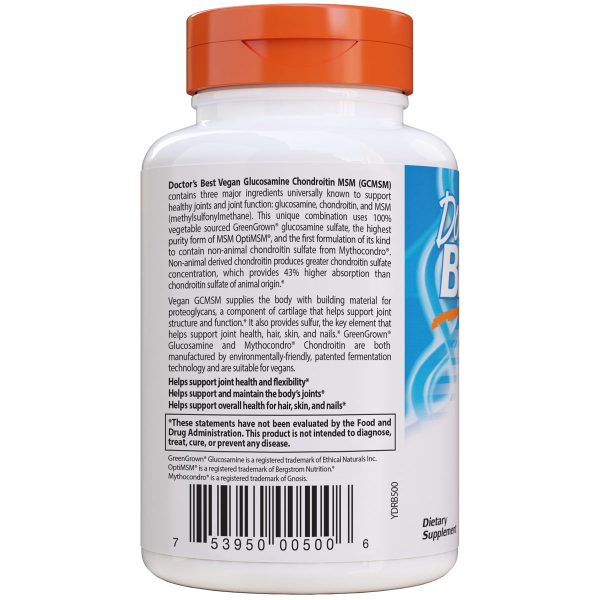 Vegan Glucosamine Chondroitin MSM Side 1