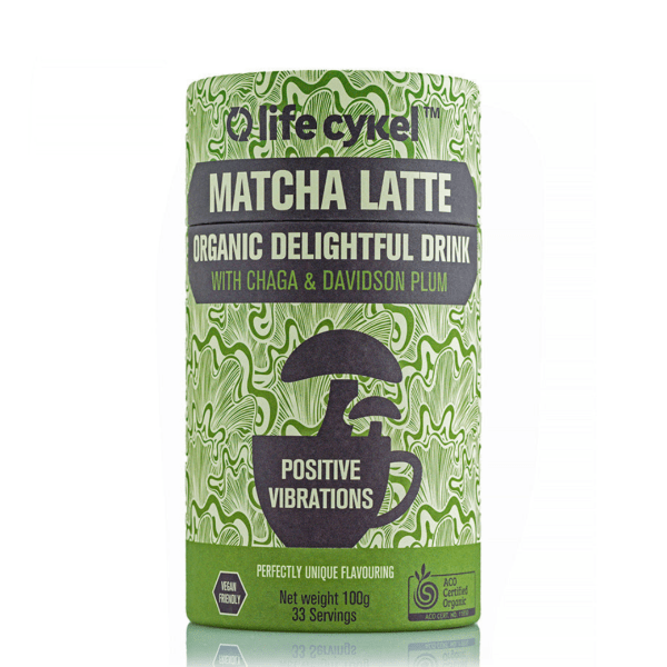 Organic Matcha Latte with Chaga