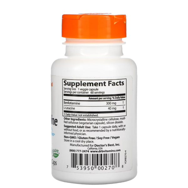 DRB Benfotiamine 300 mg SUPP FACTS